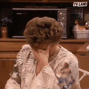 Blanche from The Golden Girls sighing heavily.